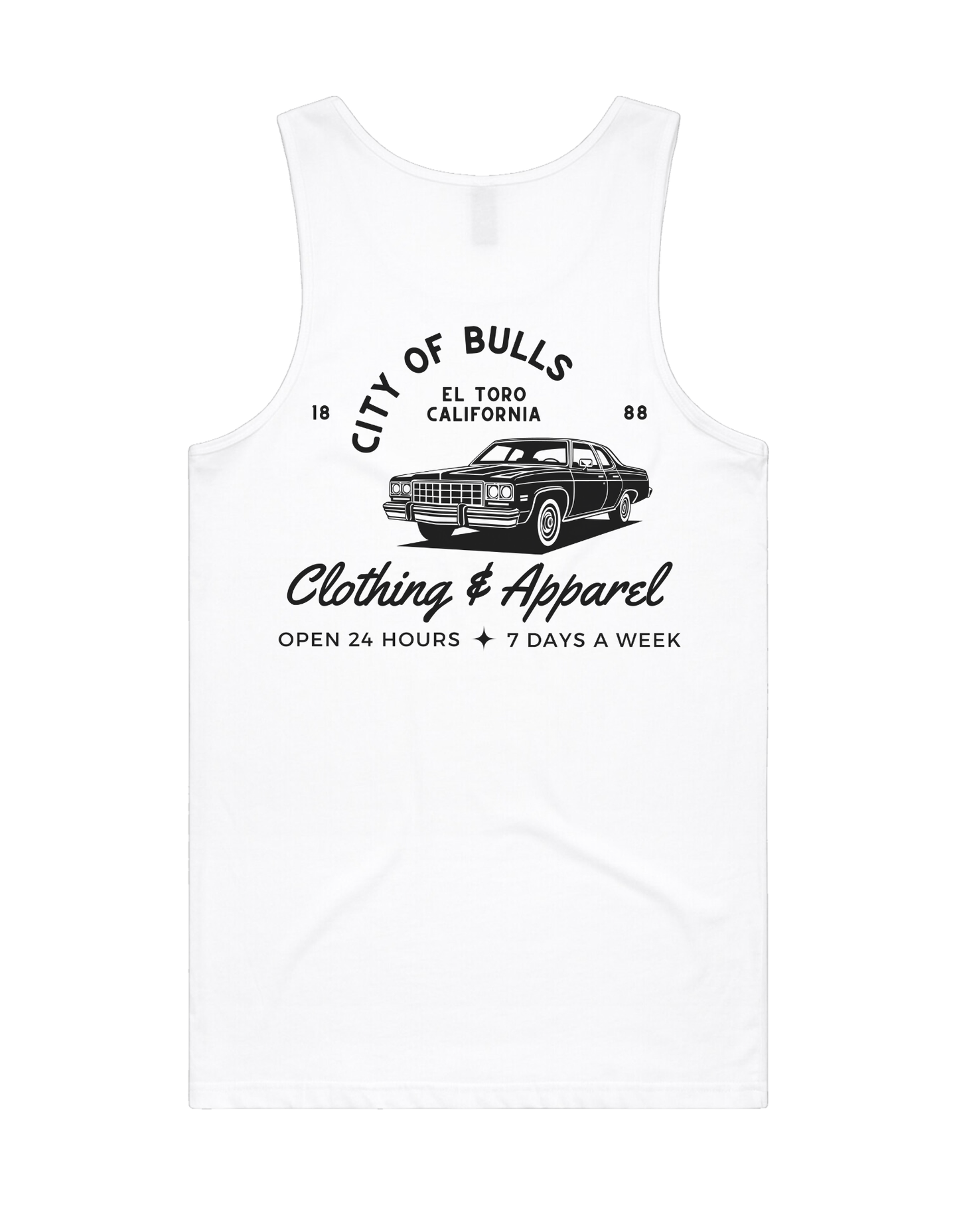 City of Bulls "Shop" Tank Top (White) - City of Bulls Clothing & Apparel -