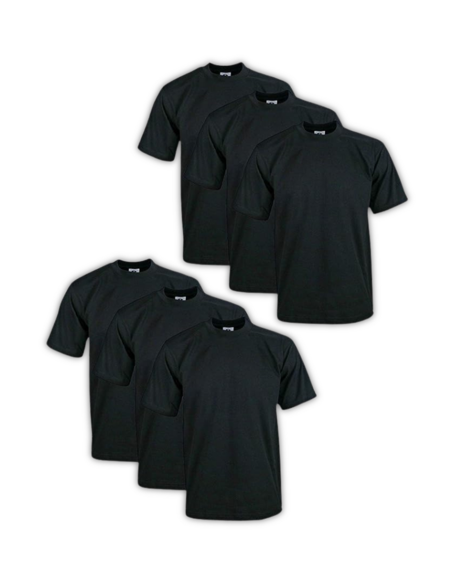 Pro Club Men's Heavyweight Black T-Shirt (6 Pack)