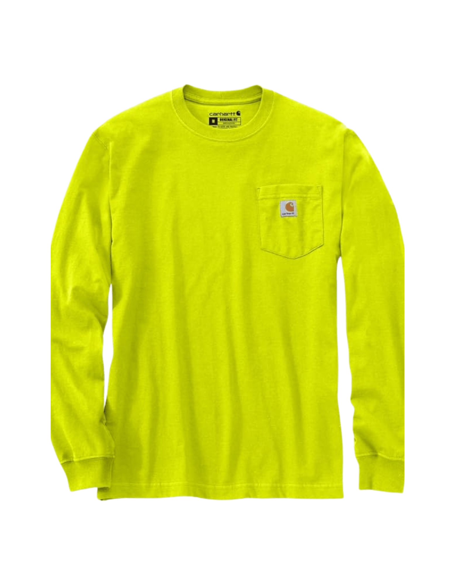 Carhartt Loose Fit Long Sleeve Pocket T-Shirt (Brite Lime) - City of Bulls Clothing & Apparel-