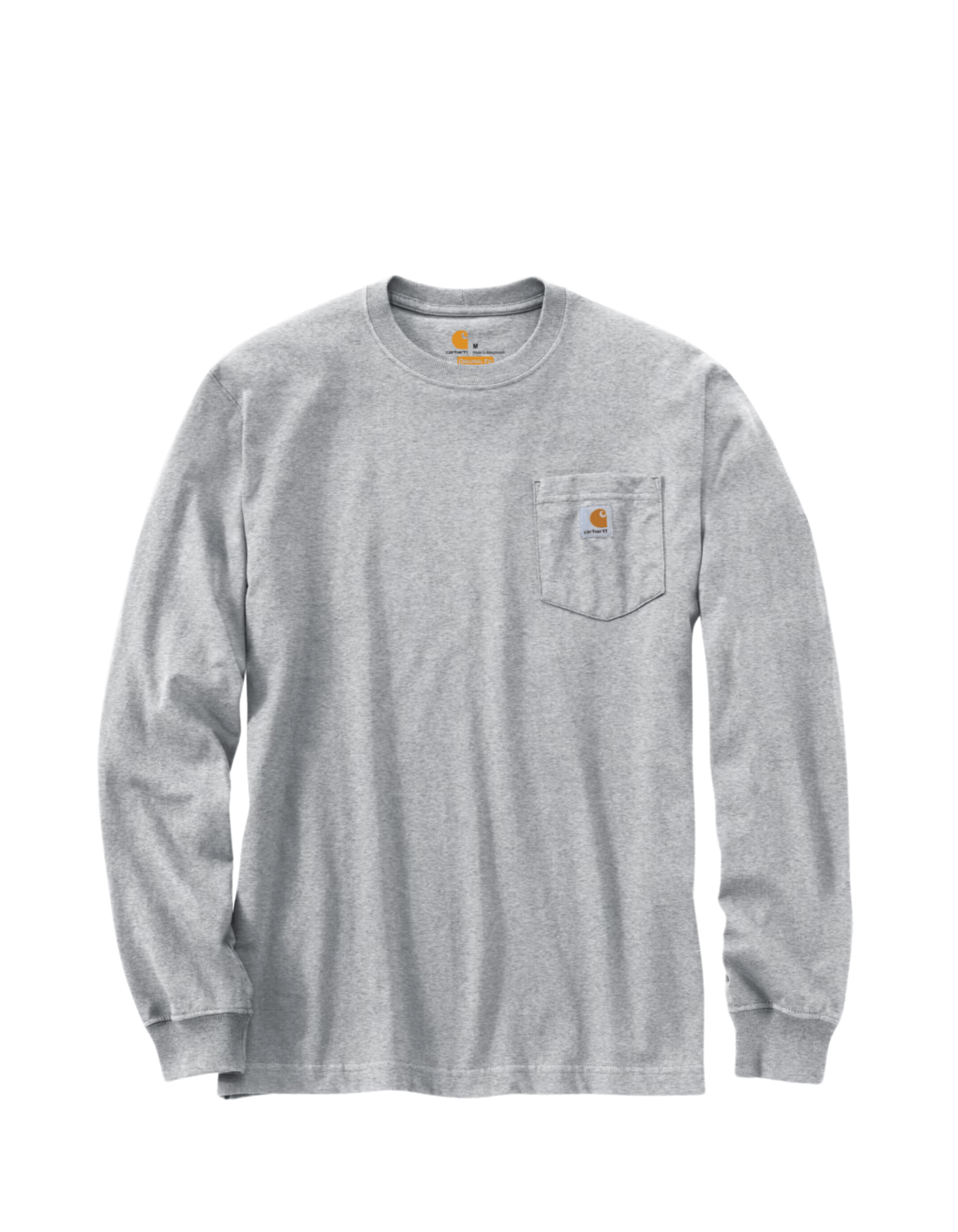 Carhartt Loose Fit Long Sleeve Pocket T-Shirt (Heather Gray) - City of Bulls Clothing & Apparel-