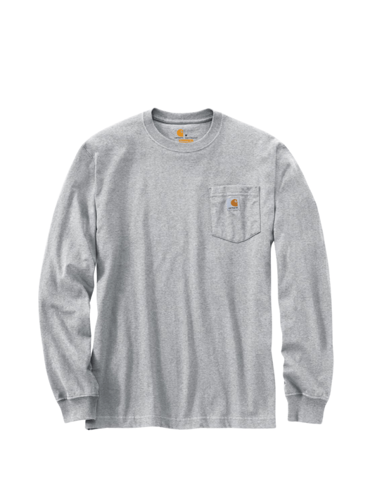 Carhartt Loose Fit Long Sleeve Pocket T-Shirt (Heather Gray) - City of Bulls Clothing & Apparel-