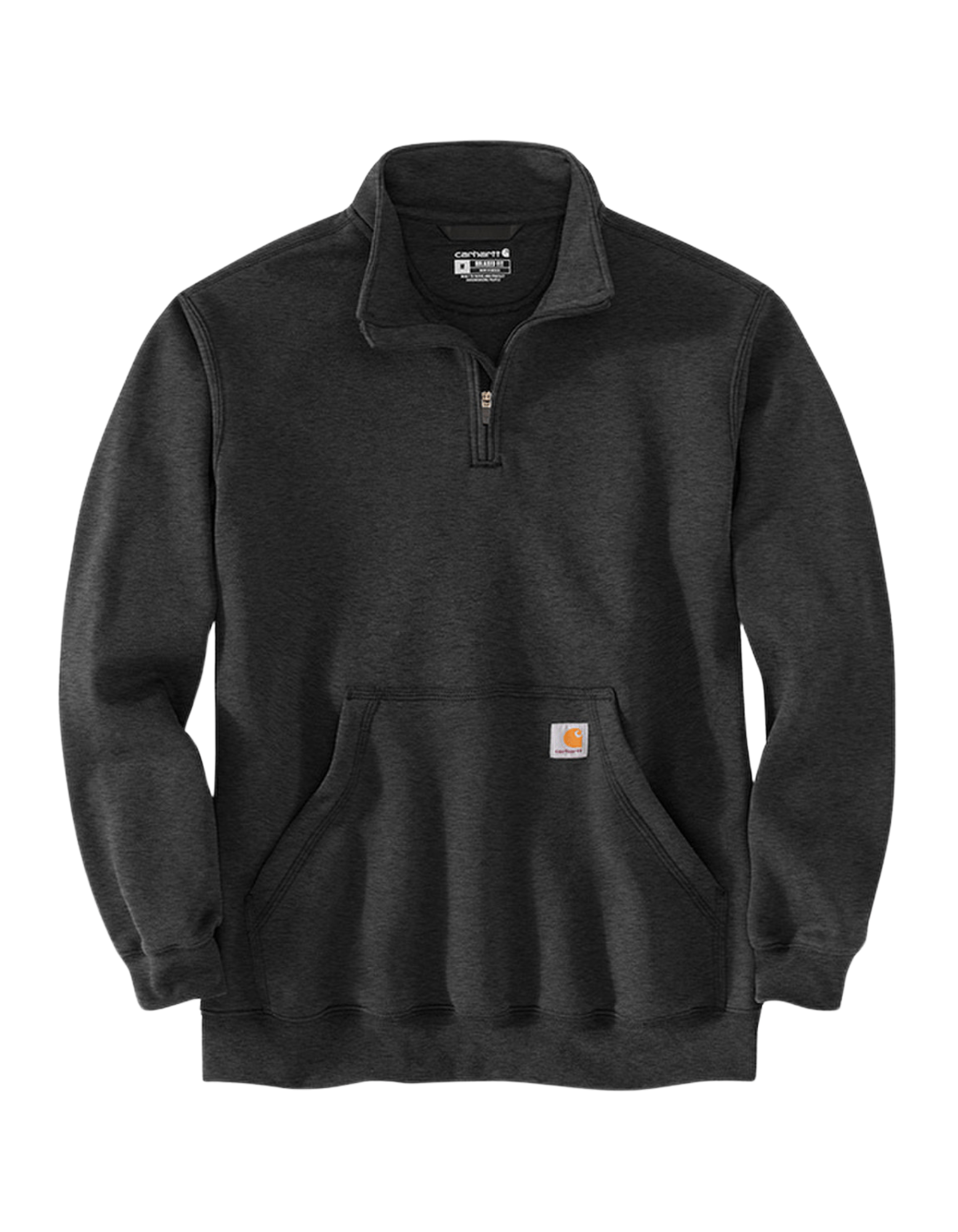 Carhartt Quarter Zip Mock Neck Sweatshirt (Charcoal Heather) - City of Bulls Clothing & Apparel-