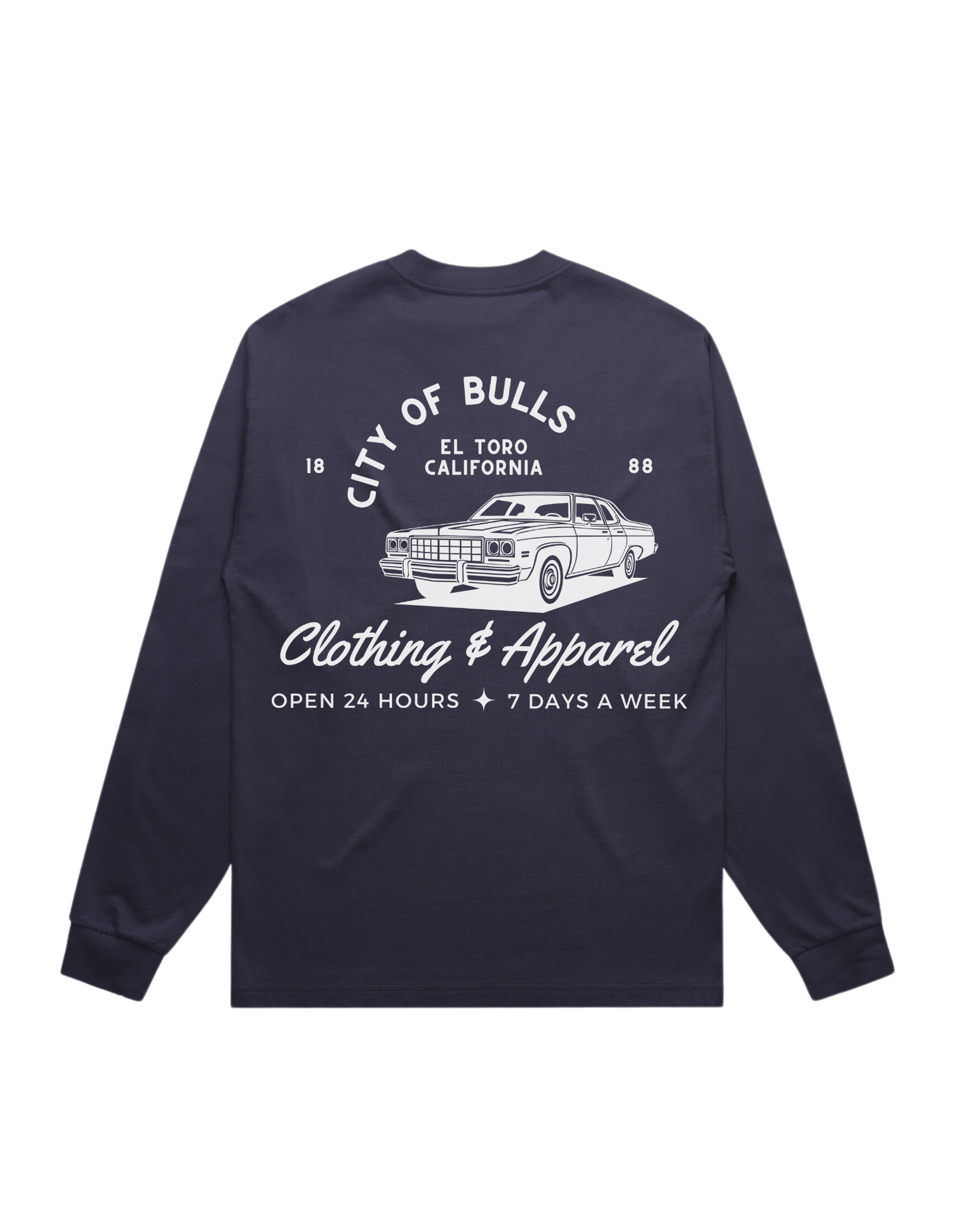 City of Bulls Long Sleeve "Shop Shirt" (Midnight) - City of Bulls Clothing & Apparel-T- Shirt