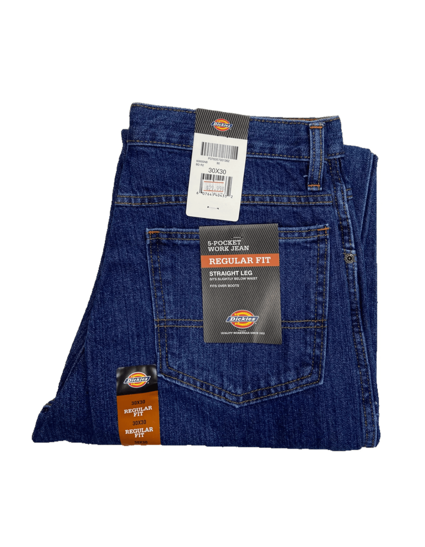Dickies 5 Pocket Jean (Rinsed Indigo Blue) - City of Bulls Clothing & Apparel - 