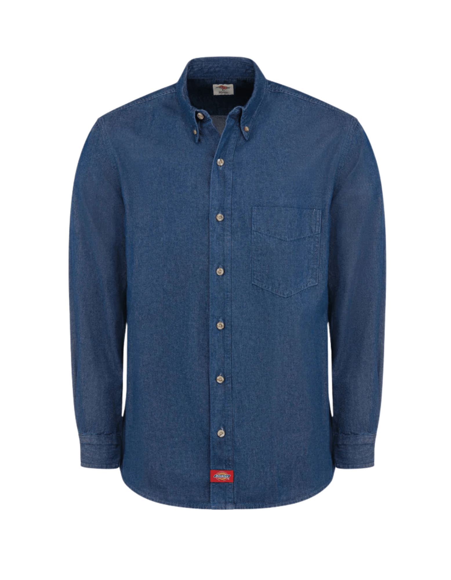 Dickies Denim Long Sleeve Work Shirt (Indigo Washed) - City of Bulls Clothing & Apparel - 