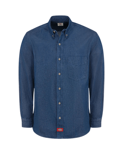Dickies Denim Long Sleeve Work Shirt (Indigo Washed) - City of Bulls Clothing & Apparel - 